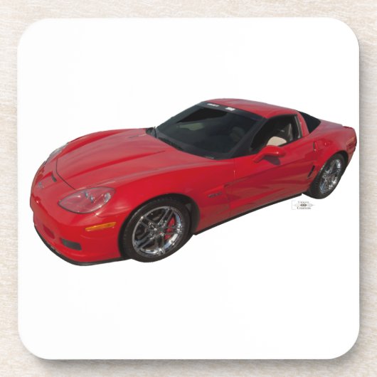 Red Corvette Drankjes Onderzetter (Voorkant)