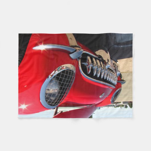 Red Corvette Fleece Deken (Voorkant (Horizontaal))