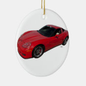 Red Corvette Keramisch Ornament (Rechts)