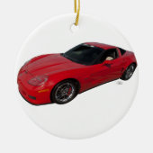 Red Corvette Keramisch Ornament (Voorkant)