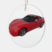 Red Corvette Keramisch Ornament (Links)