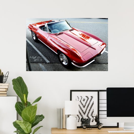 Red Corvette Poster (Thuiskantoor)