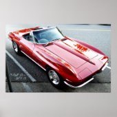 Red Corvette Poster (Voorkant)