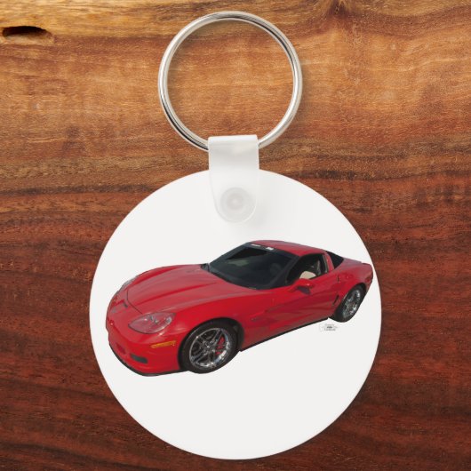 Red Corvette Sleutelhanger (Voorkant)