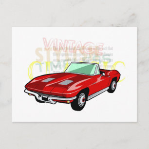 Red Corvette Stingray of Sting Ray-sportwagen Briefkaart