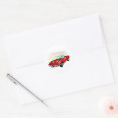 Red Corvette Stingray of Sting Ray-sportwagen Ronde Sticker (Envelop)