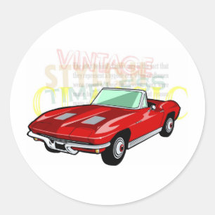 Red Corvette Stingray of Sting Ray-sportwagen Ronde Sticker