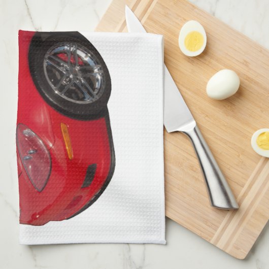 Red Corvette Theedoek (Quarter Fold)