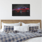 Red Corvette Z06 Canvas Afdruk (Insitu (Slaapkamer))