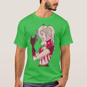 Red Cosmic Space Girl T-shirt