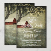 Red Country Barn | Birthday, op jaardag Kaart (Voorkant / Achterkant)