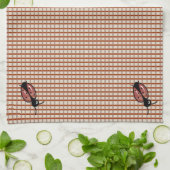 Red Country Folk Gingham Checks Theedoek (Gevouwen)