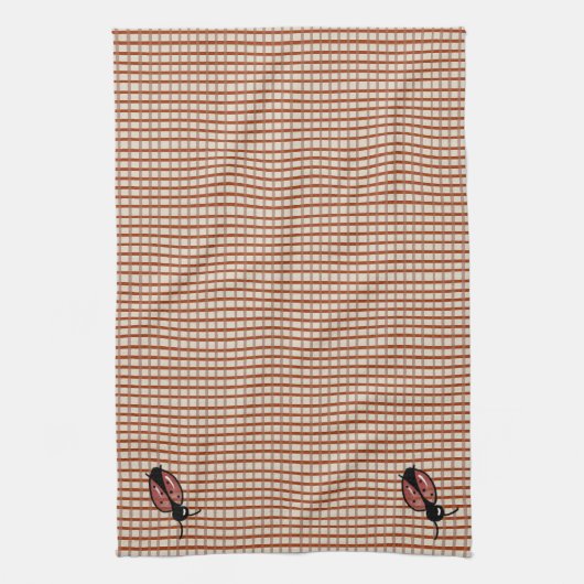 Red Country Folk Gingham Checks Theedoek (Verticaal)
