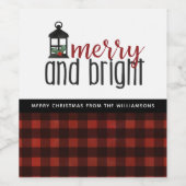 Red Country geplakte kerstbomen met de hand geschr Wijn Etiket (Enkel label)