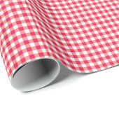 Red Country Gingham Check Patroon Cadeaupapier (Rol Hoek)