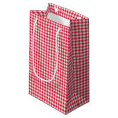 Red Country Gingham Check Patroon Klein Cadeauzakje (Voorkant Gekanteld)