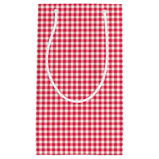 Red Country Gingham Check Patroon Klein Cadeauzakje (Voorkant)