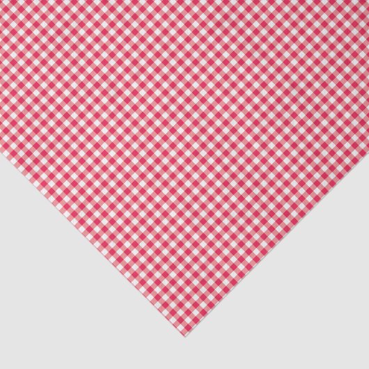 Red Country Gingham Check Patroon Tissuepapier (Detail)