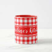 Red Country Gingham Decor Farmhouse Mok (Midden)