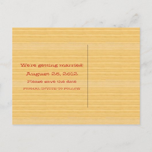 Red Country Guitar Save the Date Briefkaart (Achterkant)