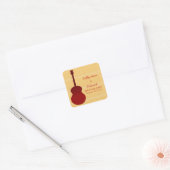 Red Country Guitar Save the Date Stickers (Envelop)