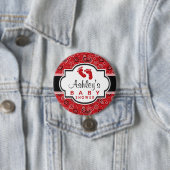 Red Country Paisley Baby shower Ronde Button 7,6 Cm (In situ)