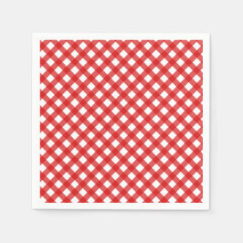 Red Country Style Gingham Patroon Servet
