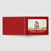 Red Couple foto met stempel logo Chinese bruiloft Gastenboek (Volledig)