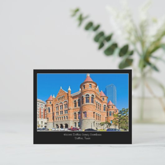 Red Courthouse Downtown Dallas Texas Briefkaart (Staand voorkant)