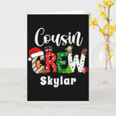 Red Cousin Crew Christmas Retro  Kaart (Gele Bloem)