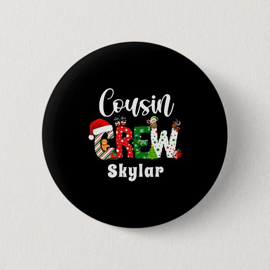 Red Cousin Crew Christmas Retro Ronde Button 5,7 Cm (Voorkant)
