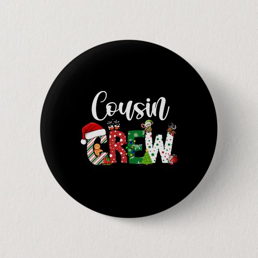 Red Cousin Crew Christmas Retro  Ronde Button 5,7 Cm (Voorkant)