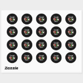 Red Cousin Crew Christmas Retro  Ronde Sticker (Vel)
