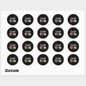 Red Cousin Crew Christmas Retro Ronde Sticker (Vel)