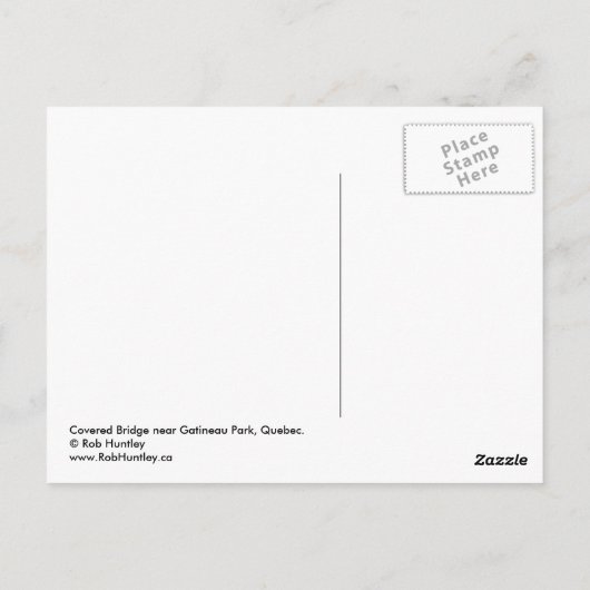 Red Covered Bridge, Québec Briefkaart (Achterkant)