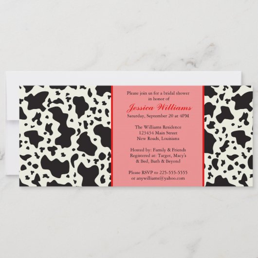 Red Cow Print Vrijgezellenfeest Kaart (Voorkant)