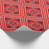 Red Cowboy Bandana Cadeau of Gift - Cadeaupapier (Hoek)