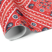 Red Cowboy Bandana Cadeau of Gift - Cadeaupapier (Rol Hoek)