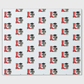 Red Cowboy Boot Afstudeerder Pet en Diploma Afstud Cadeaupapier (Vlak)