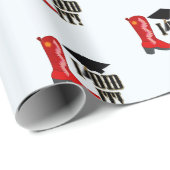 Red Cowboy Boot Afstudeerder Pet en Diploma Afstud Cadeaupapier (Rol Hoek)