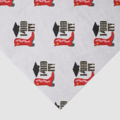 Red Cowboy Boot Afstudeerder Pet en Diploma Afstud Tissuepapier (Detail)