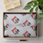 Red Cowboy Boot Afstudeerder Pet en Diploma Afstud Tissuepapier (Geschenk)