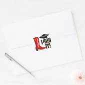 Red Cowboy Boot Afstuderen Ronde Sticker (Envelop)