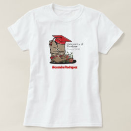 Red Cowboy Boot Graduing Cap & Flowers T-Shirt