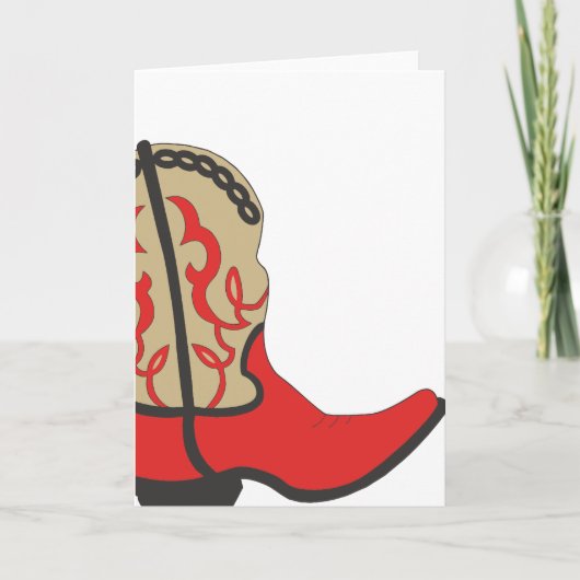 Red Cowboy Boot Kaart (Voorkant)