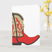 Red Cowboy Boot Kaart (Gele Bloem)
