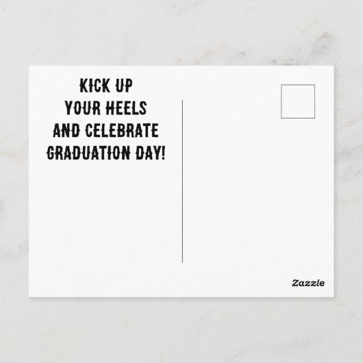 Red Cowboy Boots Afstuderen Briefkaart (Achterkant)