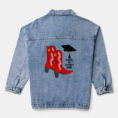 Red Cowboy Boots Afstuderen Denim Jacket (Achterkant)
