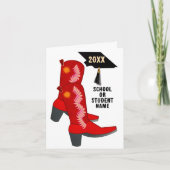 Red Cowboy Boots Afstuderen Kaart (Voorkant)