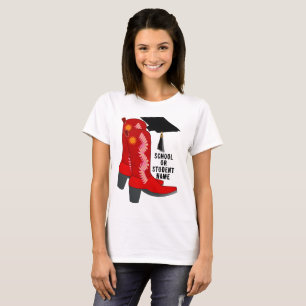 Red Cowboy Boots Afstuderen T-shirt